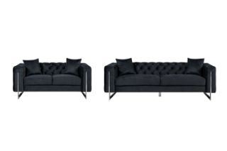 Picture of Test No Order - ASTRA Velvet Sofa Range (Black) - 3+2 Sofa Set