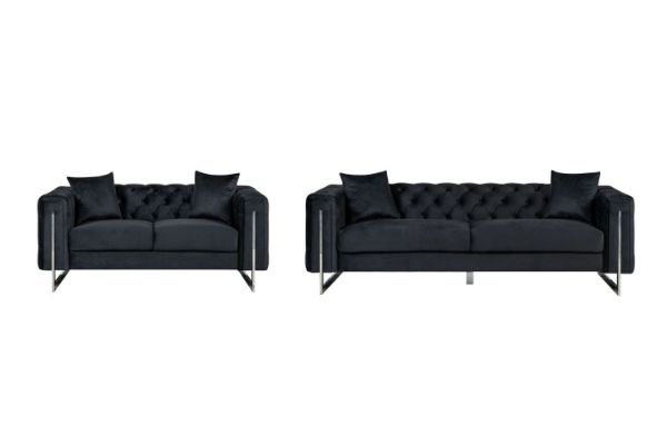 Picture of Test No Order - ASTRA Velvet Sofa Range (Black) - 3+2 Sofa Set