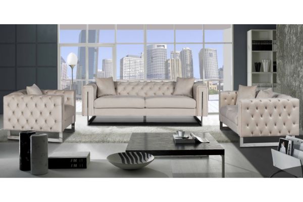 Picture of Test No Order - ASTRA 3/2/1 Seater Velvet Sofa Range (Cream)