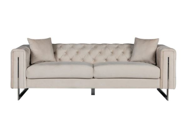 Picture of Test No Order - ASTRA Velvet Sofa Range (Cream) - 3 Seater