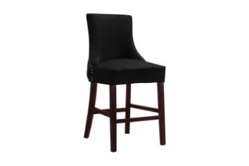 Picture of Test No Order - FRANKLIN Velvet Counter Chair Solid Rubber Wood Legs (Black)