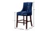 Picture of Test No Order - FRANKLIN Velvet Counter Chair Solid Rubber Wood Legs (Navy Blue)