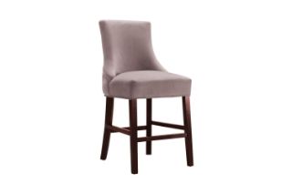 Picture of Test No Order - FRANKLIN Velvet Counter Chair Solid Rubber Wood Legs (Pink) - Single