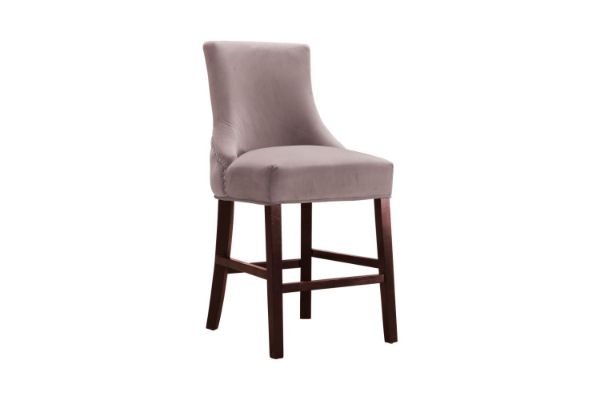 Picture of Test No Order - FRANKLIN Velvet Counter Chair Solid Rubber Wood Legs (Pink)