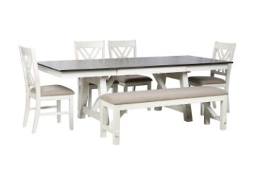 Picture of Test No Order - LINDOS 6PC Extension Dining Set (White)