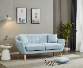 Picture of Test No Order - LUNA Sofa with Pillows (Light Blue) - 3 Seater