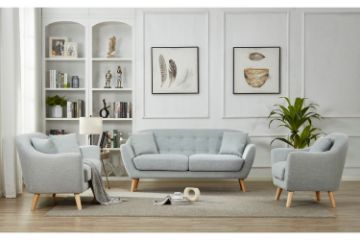 Picture of Test No Order - LUNA 3/2/1 Seater Sofa with Pillows (Light Grey)