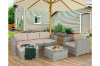 Picture of Test No Order - HAMPTON 6PC Outdoor Modular Patio Sofa Set (Grey /Khaki)