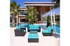 Picture of Test No Order - HAMPTON 6PCS Outdoor Modular Patio Sofa Set (Mix Brown and Blue)