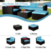 Picture of Test No Order - HAMPTON 6PCS Outdoor Modular Patio Sofa Set (Mix Brown and Blue)