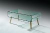 Picture of Test No Order - MURANO 110 Box Bent Glass Coffee Table with Wooden Legs