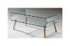 Picture of Test No Order - MURANO 110 Box Bent Glass Coffee Table with Wooden Legs