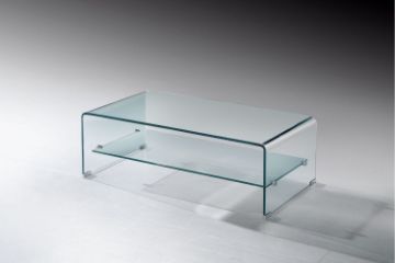 Picture of Test No Order - MURANO 120 Bent Glass Coffee Table with Shelf