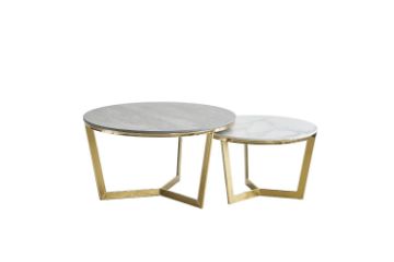 Picture of Test No Order - LUXE Ceramic Coffee Table (Golden Legs)