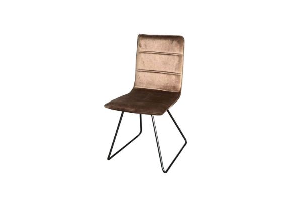 Picture of Test No Order - ZENITH Velvet High Back Dining Chair (Brown)