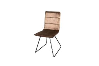 Picture of Test No Order - ZENITH Velvet High Back Dining Chair (Brown) - Single