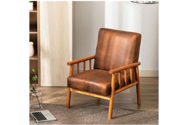 Picture of Test No Order - BARNHOUSE  Spotted Microfiber Armchair (Light Brown)