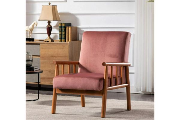 Picture of Test No Order - BARNHOUSE  Velvet Armchair (Rose)