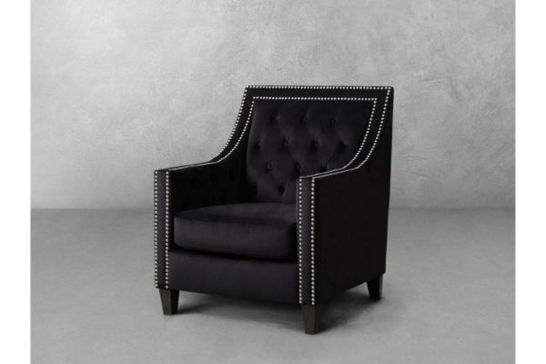 Picture of Test No Order - WEXFORD Velvet Accent Chair (Black)