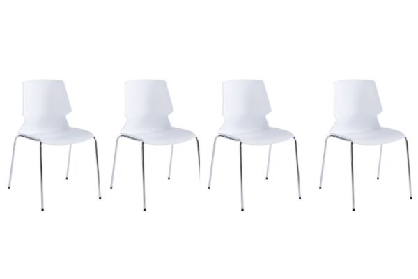 Picture of Test No Order - EVOLVE Stackable Dining/Visitor Chair (White) - 4 Chairs in 1 Carton