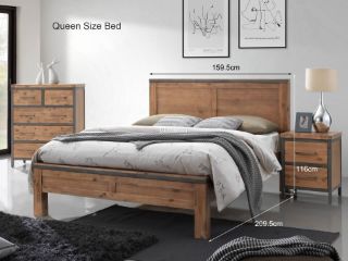 Picture of Test No Order - KANSAS Bedroom Combo in Super King Size (Acacia Wood) - 4PC Combo