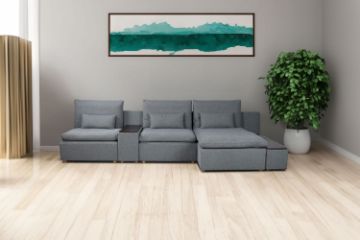 Picture of Test No Order - MEMPHIS Modular Feather Filled Sofa (Dark Grey)