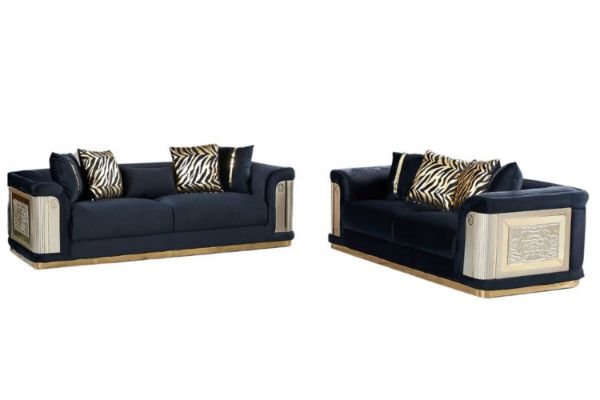 Picture of Test No Order - ANCONA Velvet Sofa (Black) - 3+2 Sofa Set