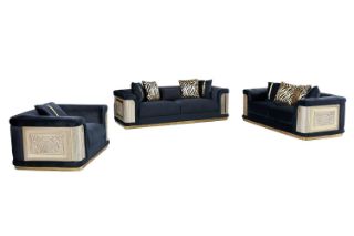 Picture of Test No Order - ANCONA Velvet Sofa (Black) - 3+2+1 Sofa Set