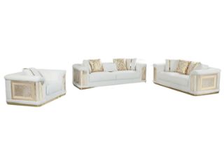 Picture of Test No Order - ANCONA Velvet Sofa (Beige) - 3+2+1 Sofa Set