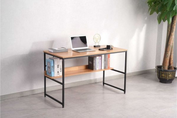 Picture of Test No Order - HENMAN 120 Work Desk with Bottom Shelf (Black)