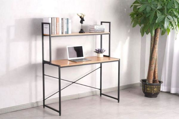 Picture of Test No Order - HENMAN 120 Work Desk with Top Shelf (Black)