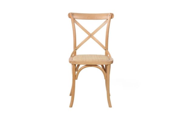 Picture of Test No Order - ALBION Solid Beech Cross Back Dining Chair with Rattan Seat (Natural Colour)