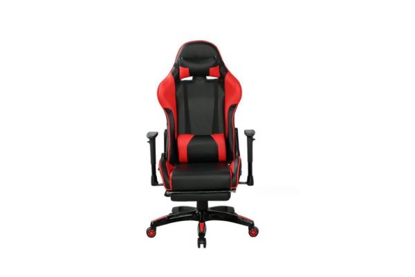 Picture of Test No Order - TREVOR PLUS 0084 Gaming Chair with Footrest (Red)