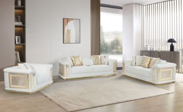 Picture of Test No Order - ANCONA 3/2/1 Seater Velvet Sofa (Beige)