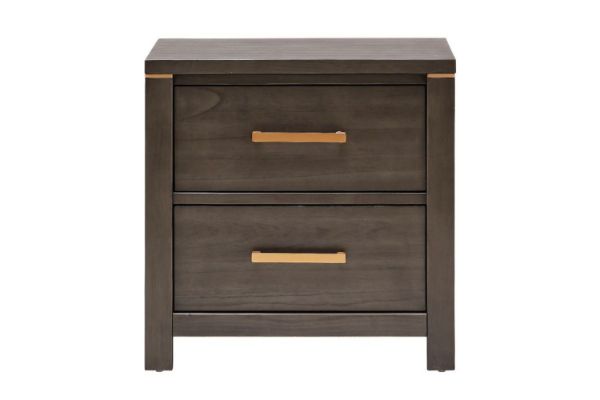 Picture of Test No Order - GLINDA 2-Drawer Nightstand (Grey) 