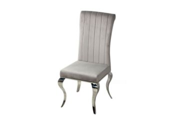 Picture of Test No Order - AITKEN Stainless Frame Velvet Dining Chair (Light Grey)