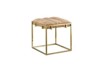 Picture of Test No Order - CANARY Gold Frame Velvet Foot Stool (Beige)