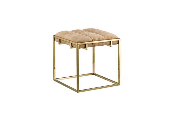 Picture of Test No Order - CANARY Gold Frame Velvet Foot Stool (Beige)