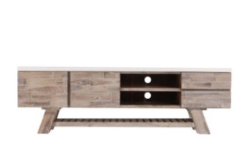 Picture of Test No Order - ANTON 180 Entertainment Unit (White Concrete on Solid Acacia Wood)