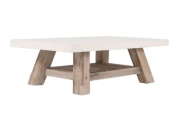 Picture of Test No Order - ANTON Coffee Table (White Concrete on Solid Acacia Wood)