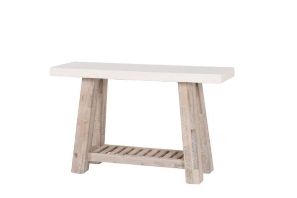 Picture of Test No Order - ANTON Hall Table (White Concrete on Solid Acacia Wood)