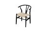 Picture of Test No Order -  WISHBONE Solid Beech Y Replica Chair (Black Frame-Beige Seat)