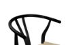 Picture of Test No Order -  WISHBONE Solid Beech Y Replica Chair (Black Frame-Beige Seat)