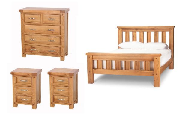 Picture of Test No Order - WESTMINSTER Solid Oak Bedroom Combo - 4PC Queen Size