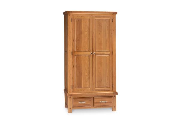 Picture of Test No Order - WESTMINSTER Solid Oak Wood 2-Doors and 2-Drawers Wardrobe