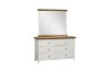 Picture of Test No Order - NOTTINGHAM 6-Drawer Solid Oak Wood Dressing Table with Mirror (White)