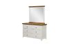 Picture of Test No Order - NOTTINGHAM 6-Drawer Solid Oak Wood Dressing Table with Mirror (White)