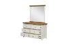 Picture of Test No Order - NOTTINGHAM 6-Drawer Solid Oak Wood Dressing Table with Mirror (White)