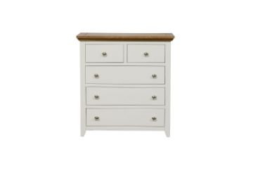 Picture of Test No Order - NOTTINGHAM 5-Drawer Solid Oak Wood Tallboy (White)