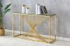 Picture of Test No Order - AUGUSTA Rectangle Clear Glass Hall Table with Golden Frame